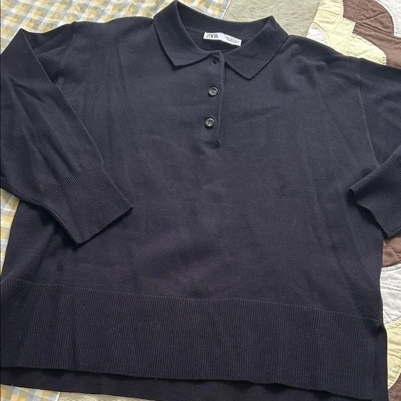 Navy Collared Knit - Picture 1 of 2